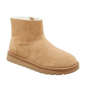 Women's May Boots Suede Booties with Memory Foam Insole - Universal Thread Tan 9